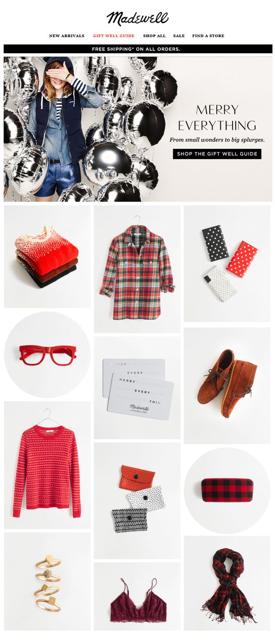 25 Bright & Merry Christmas HTML Email Templates - Madewell