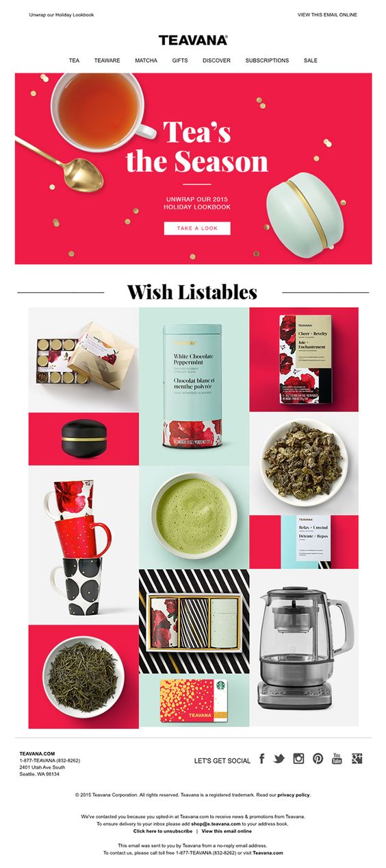 25 Bright & Merry Christmas HTML Email Templates - Teavana