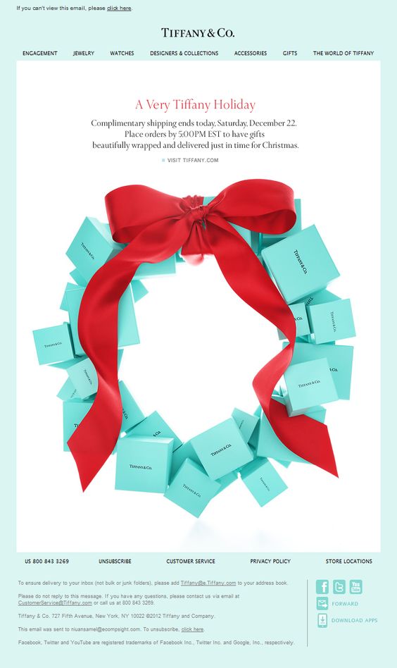 25 Bright & Merry Christmas HTML Email Templates - Tiffany & Co