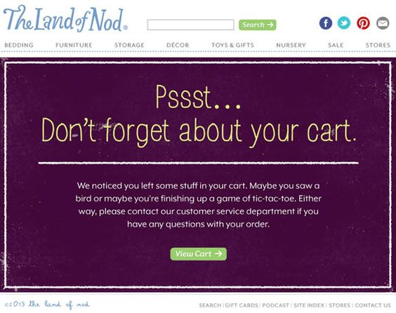 abandoned cart email examples