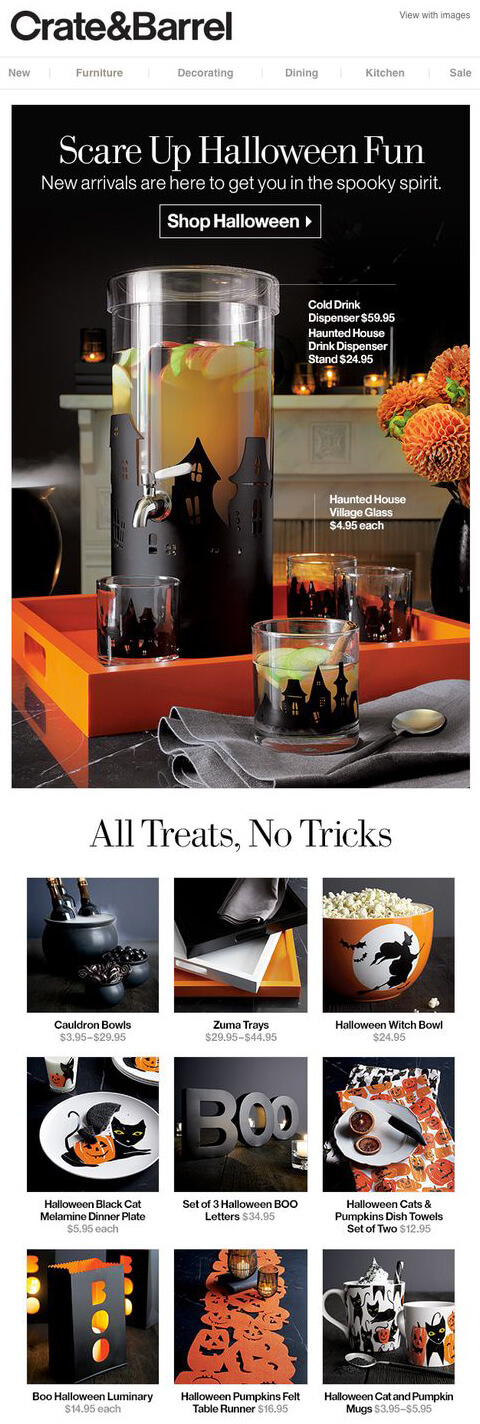 crate and barrel halloween party ideas