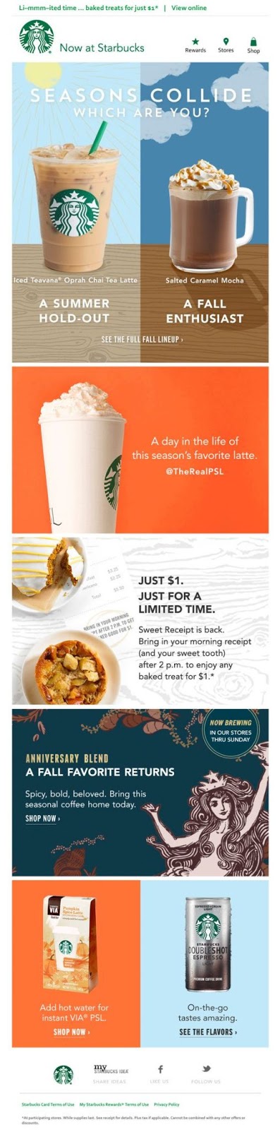 Starbucks - Fall email campaign example