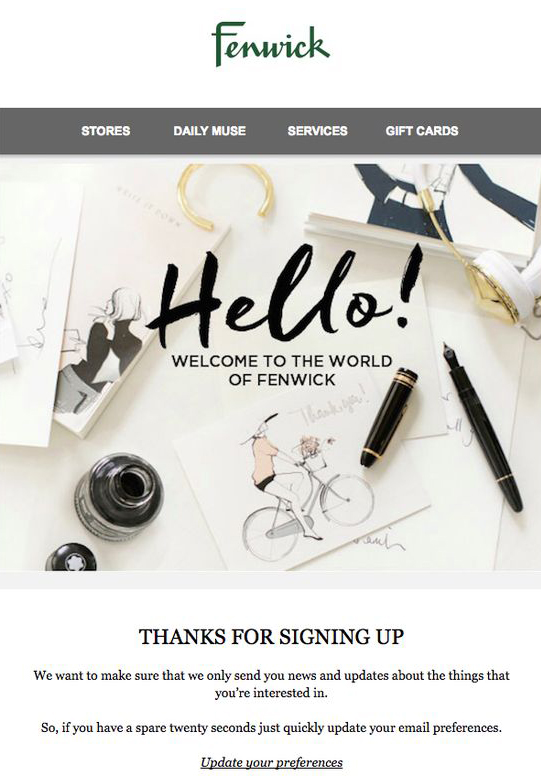 fenwick-welcome-email