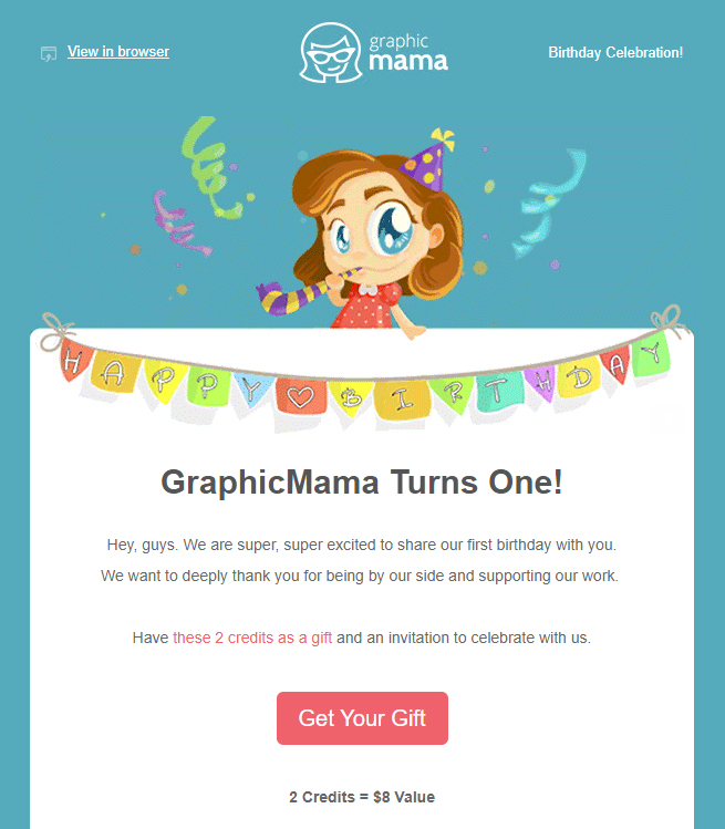 GraphicMama customer appreciation email marketing