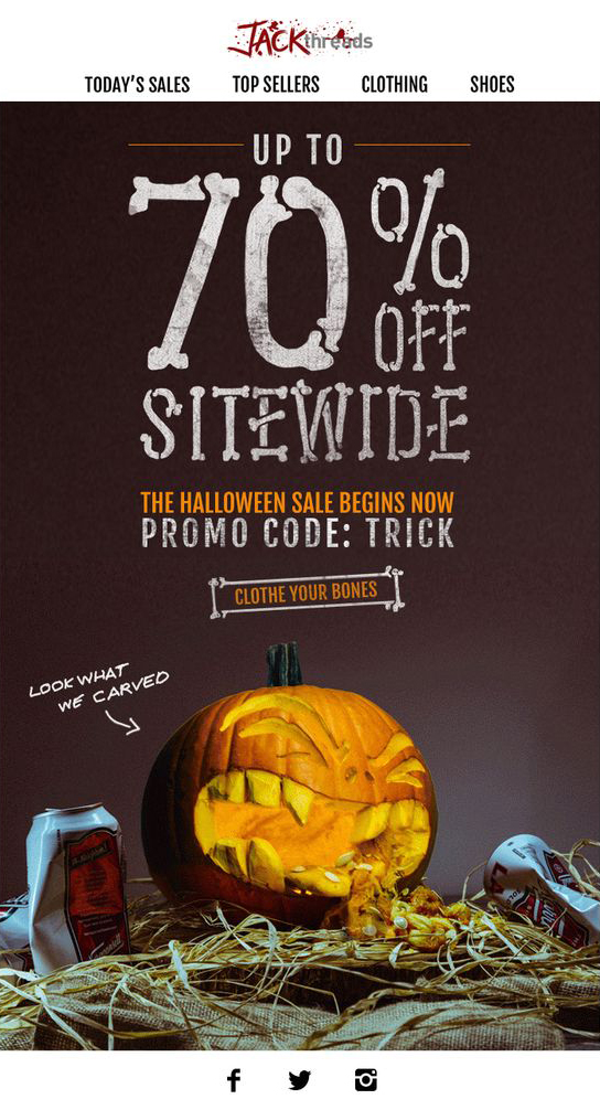 Jack-Threads halloween email campaign