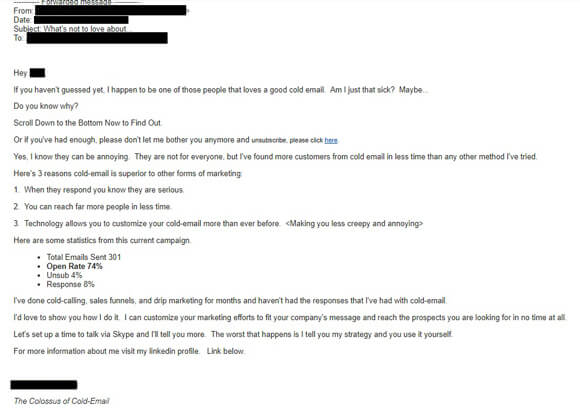 Email Copywriting Example Bad by Nutshell