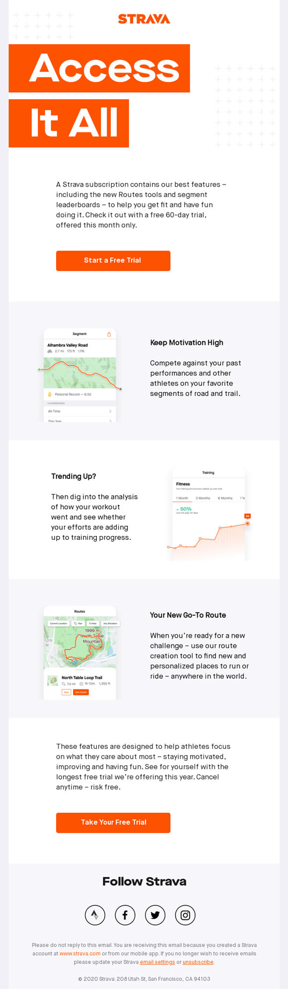 Email Copywriting Examples by Strava