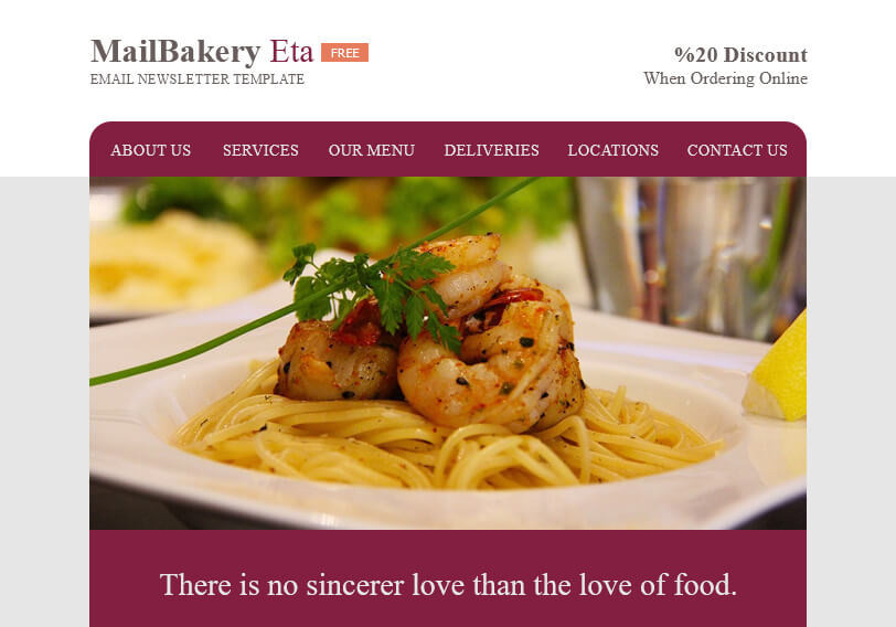 MailBakery Eta - Restaurant Email Template