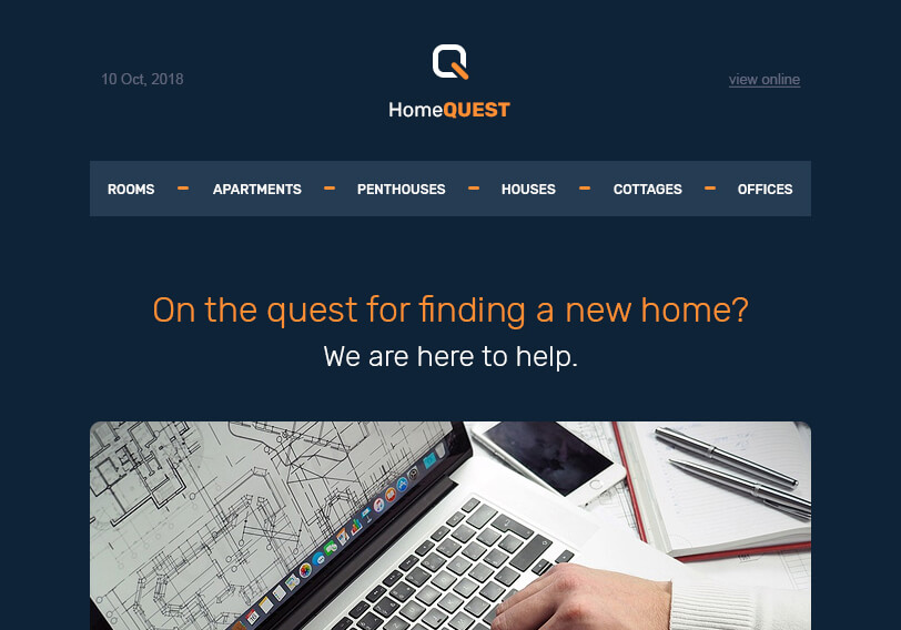 HomeQuest - Real Estate Lead Email Template