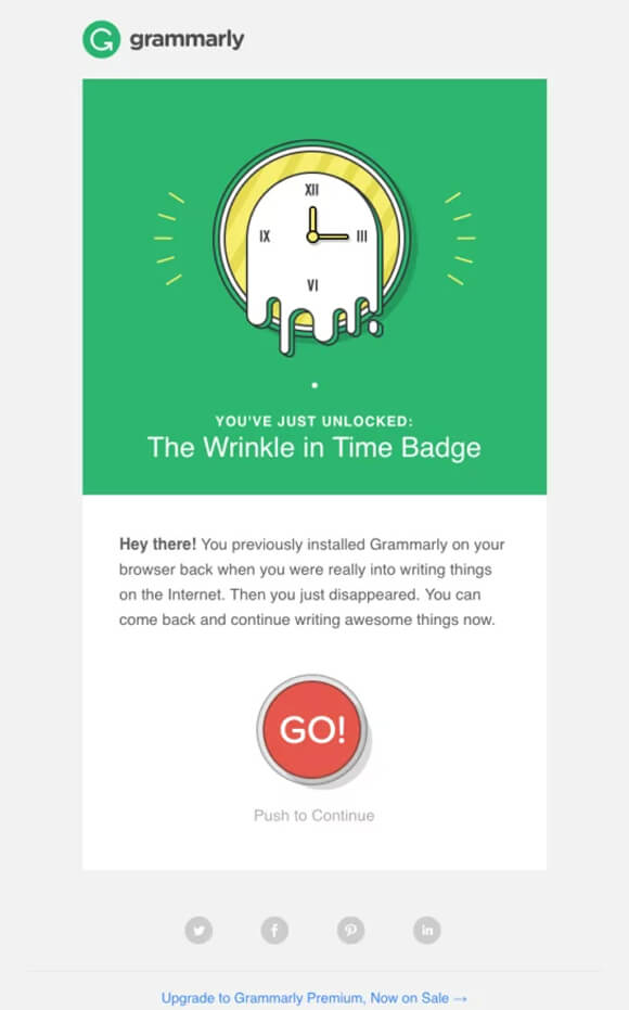 re engagement email example - Grammarly