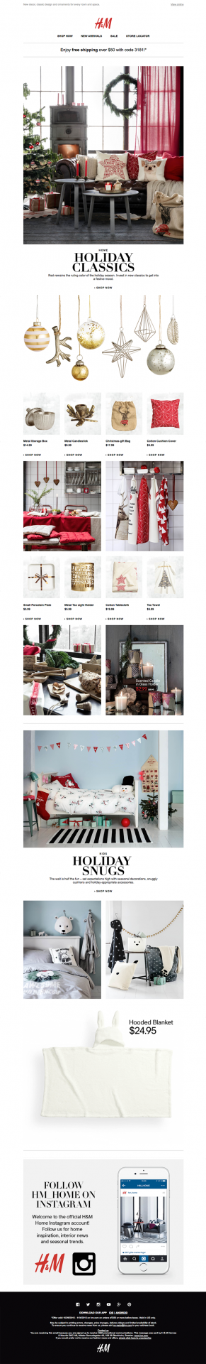 25 Bright & Merry Christmas HTML Email Templates - H&M