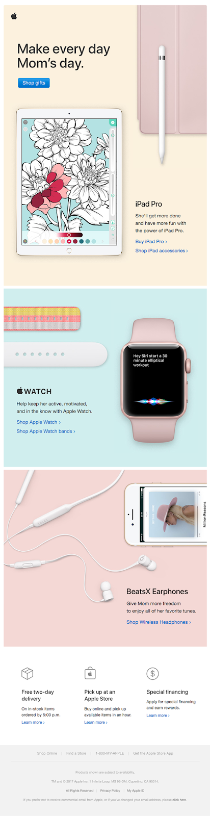 Apple - Mother's Day Email Marketing Campaign Example