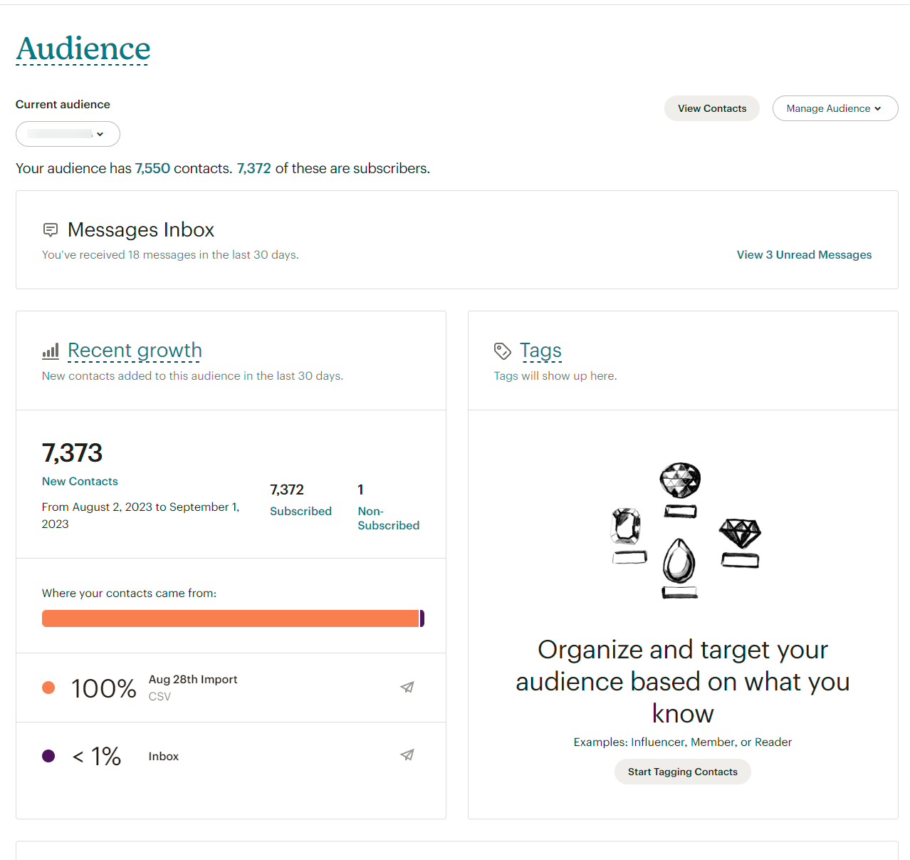 Audience Dashboard in Mailchimp