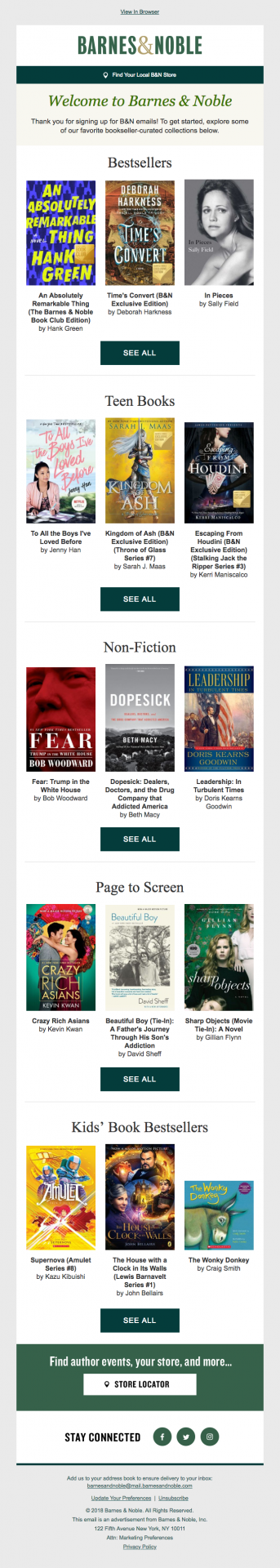 Barnes & Noble book recommendation email