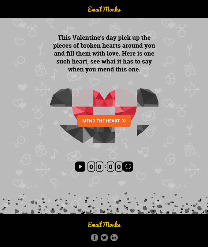 Email Uplers valentine's day email campaign