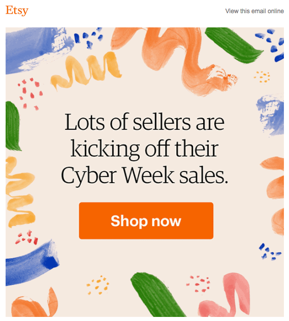 Etsy cyber monday email