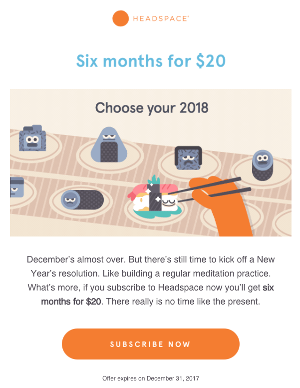 headspace email marketing campaign examples