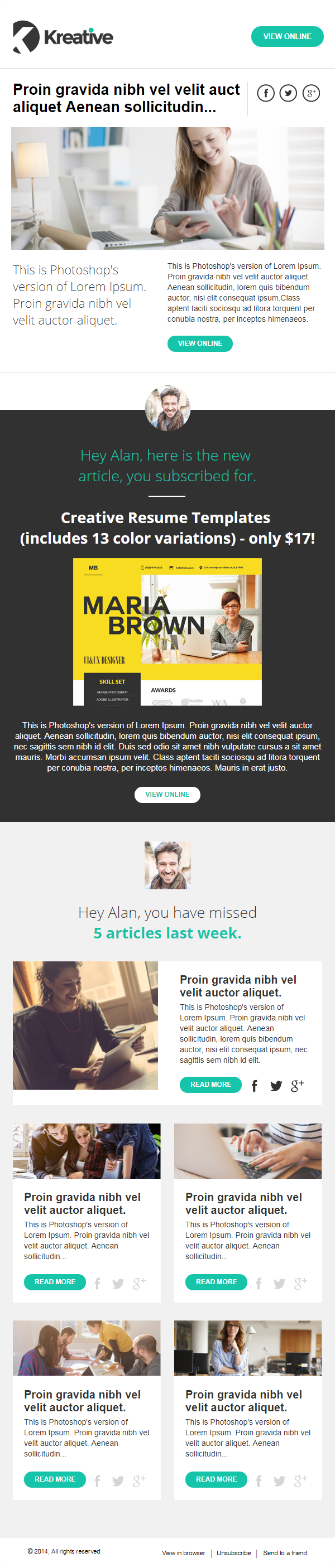 Kreative newsletter-template