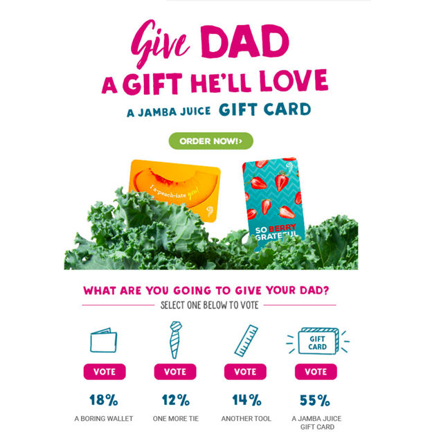 Jamba Juice - Father's Day Email Campaign Examples