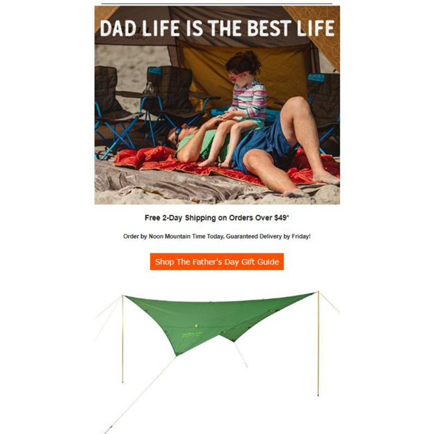 Kelty - Father's Day Email Campaign Examples