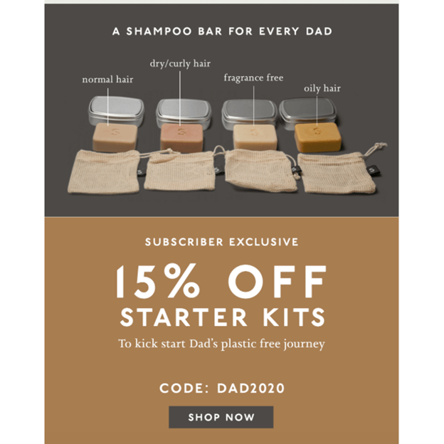 NueBar - Father's Day Email Campaign Examples