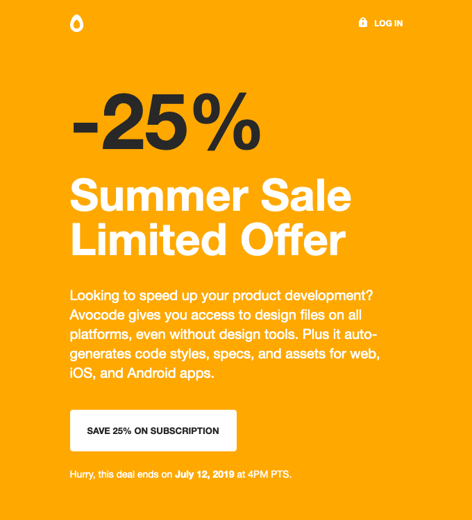 Sale Announcement Email Automation Example by Avocode