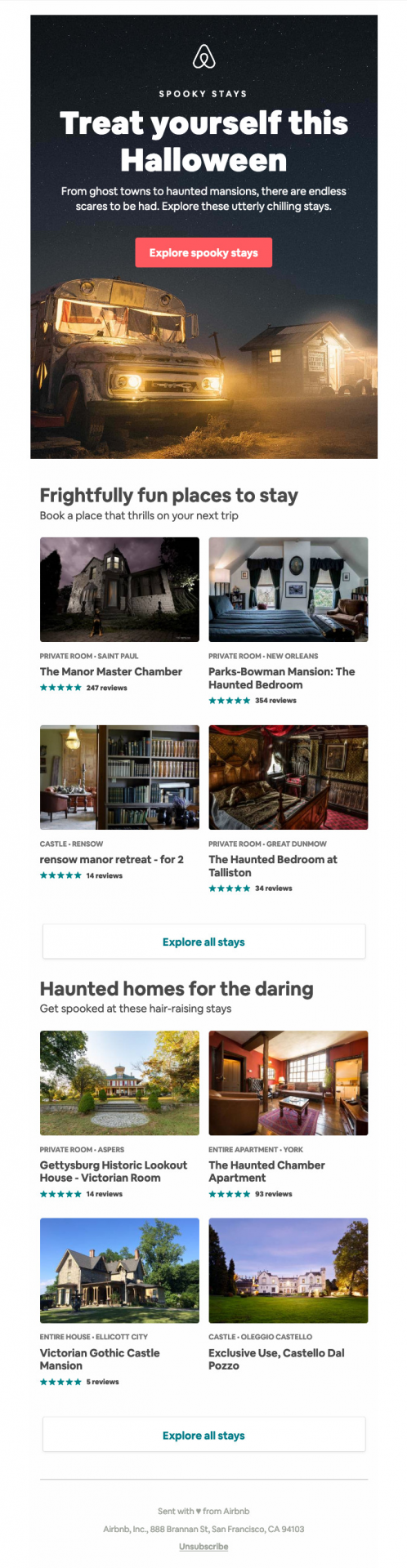 airbnb highlights haunted houses that halloween lovers can stay in to get in the spooky spirit